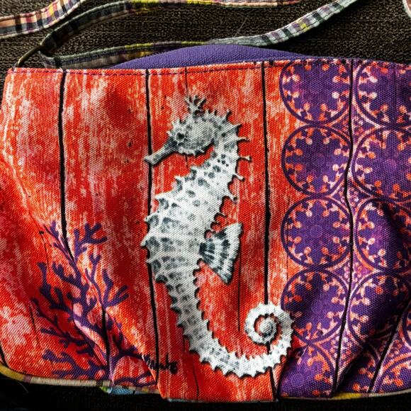 Paul Brent Wearable Art Nautical Crossbody Bag Purse Sea Creaatures 9.5” wide - Picture 3 of 11